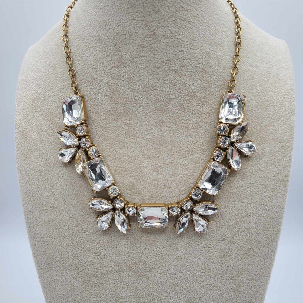 J Crew Rectangle Cluster Clear Crystal Necklace - image 6